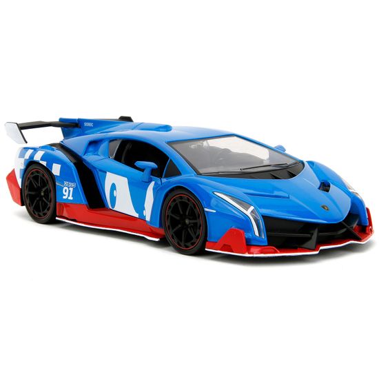 Модель Машинки Hollywood Rides 1:24 с Фигуркой 2.75"Соник Sonic the Hedgehog Lamborghini Veneno 35433