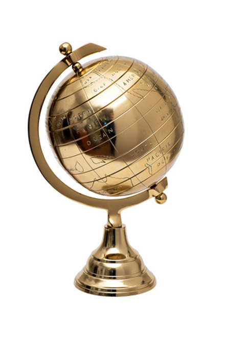 Глобус на подставке золотой