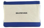 Balenciaga Canvas With Leather Canvas Bag Clutch Women"s Blue/White