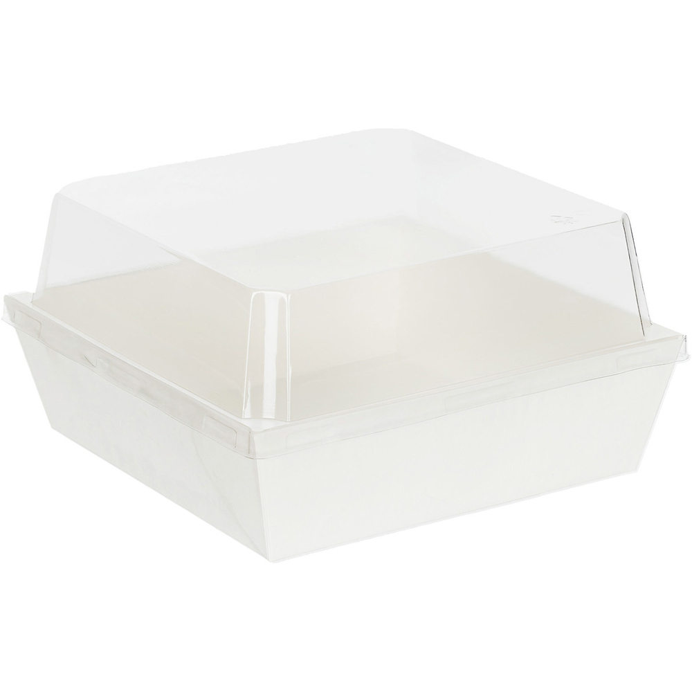 Контейнер бумажный Ant Box White с крышкой 650 мл 13-13 (130x130x80) 1/300