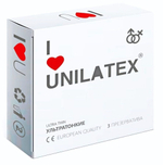Ультратонкие презервативы Unilatex Ultra Thin - 3 шт. (Цвет: телесный)