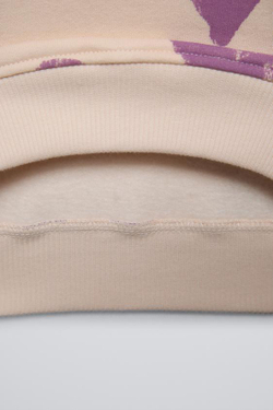 ZARA ТОЛСТОВКА С БЛЕСТЯЩИМ ПРИНТОМ, ЭКРЮ