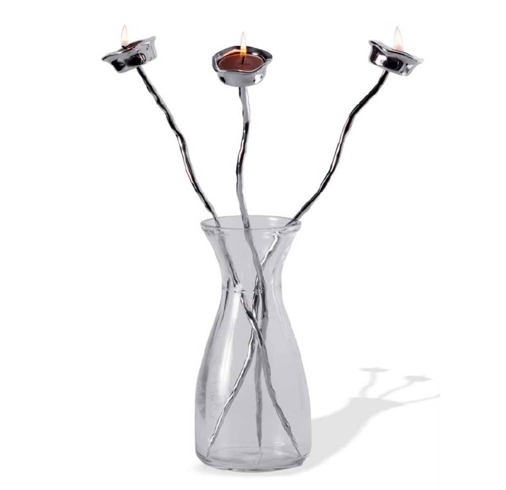 Mukul Goyal Подсвечник-ветка для чайной свечки ИДЕН, хром MG409