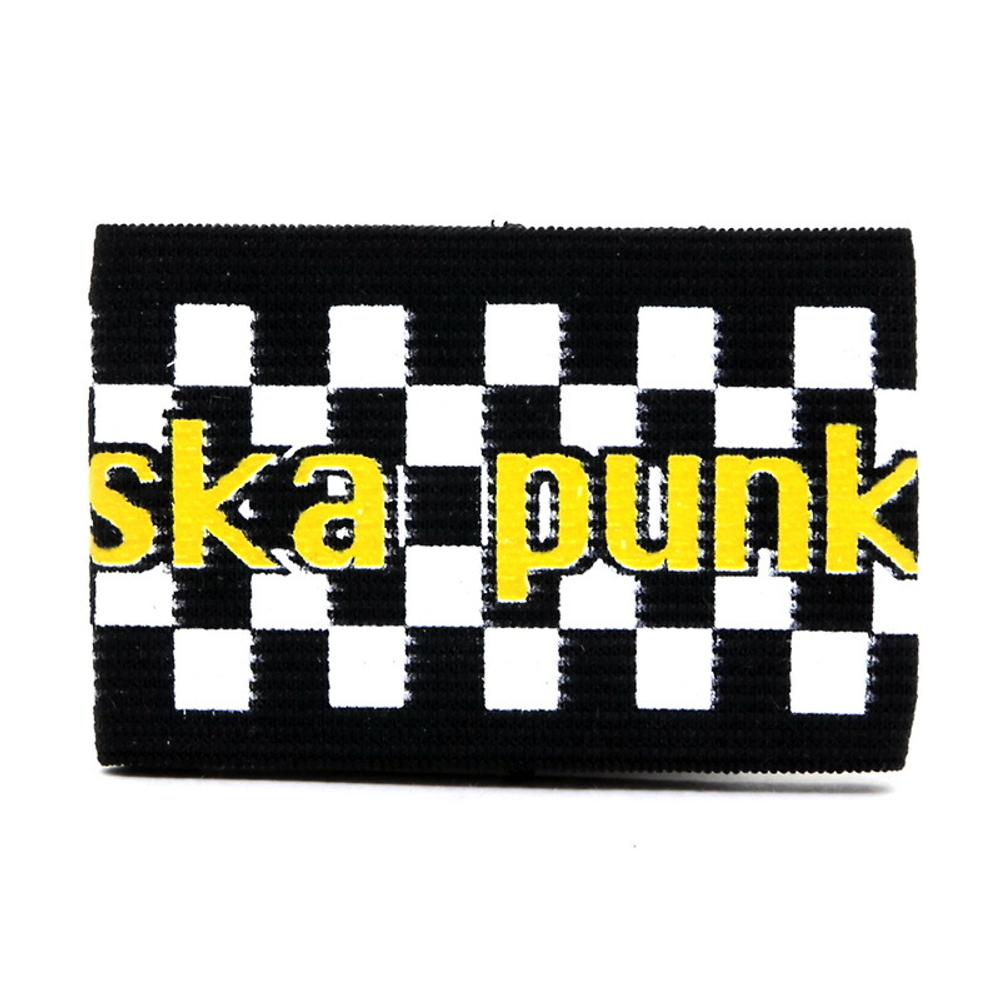 Напульсник SKA Punk (жёлтые буквы на чёрно-белой клетке)