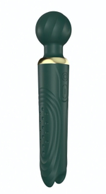 Зеленый двусторонний вибратор-wand Secwell - 22 см.