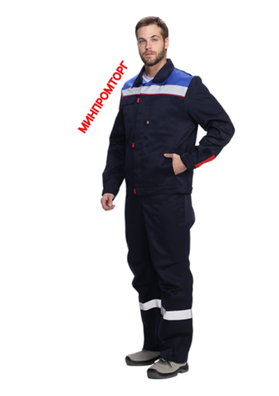 Костюм Фаворит-2 СОП (тк.Смесовая,210) п/к, т.синий/васильковый/красный
