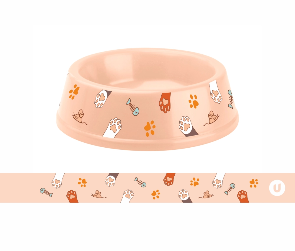 Миска пластиковая «МОЙ БРО - Любимые лапки!, цвет бежевый 21*6,5см (логотип на миске) 700мл