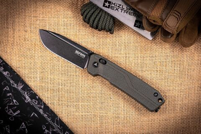 Складной нож SRM Rubik Large Satin сталь 10Cr15CoMoV рукоять Black Micarta (7228L-MB)