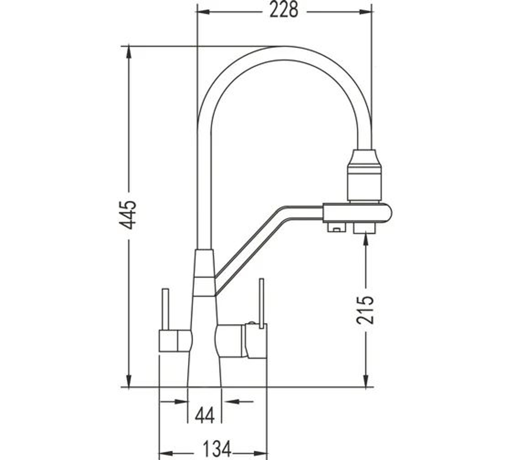 Смеситель для кухни с гибким изливом, с подключением фильтра, сатин, Rose R558L