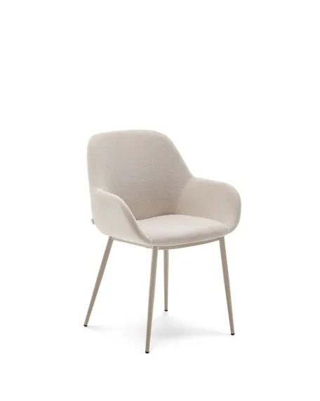 Стул Konna бежевого цвета со стальными бежевыми ножками
