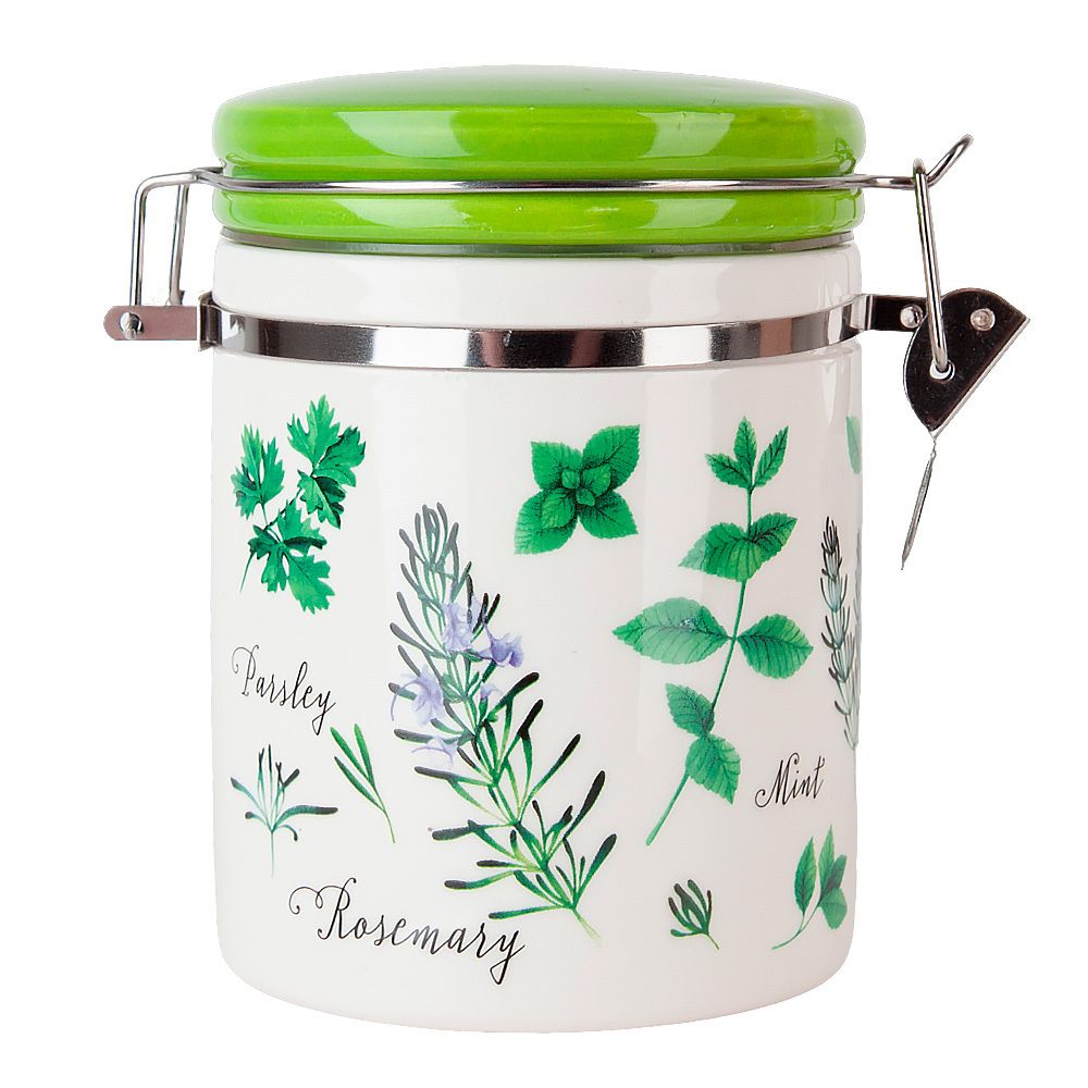 Банка для сыпучих продуктов (клипс) " " 14*10*15см. v=630мл. (керамика)