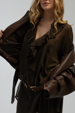 Куртка Joleen с поясом экокожа