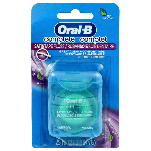 Oral-B, Complete, нить SATINtape, мятный вкус, 25 мг (27,3 ярда)