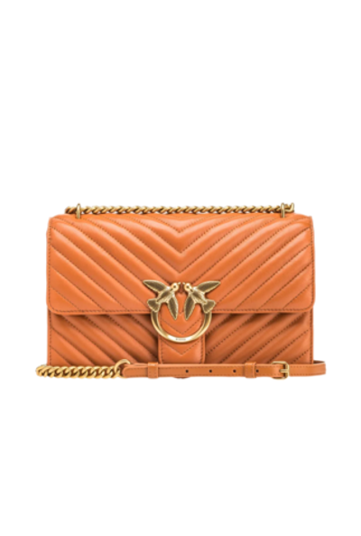 CLASSIC LOVE BAG ONE CHEVRON - cognac/antique gold