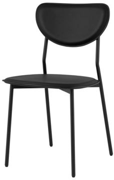 Стул обеденный Minnie чёрная экокожа, ножки черная сталь