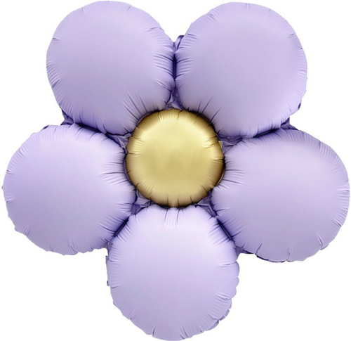 Шар (18''/46 см) Цветок, Ромашка (надув воздухом), Сиреневый, Сатин, 1 шт. в уп.