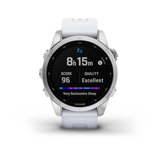 Часы Garmin Fenix 7S стальной, белый силикон 010-02539-03