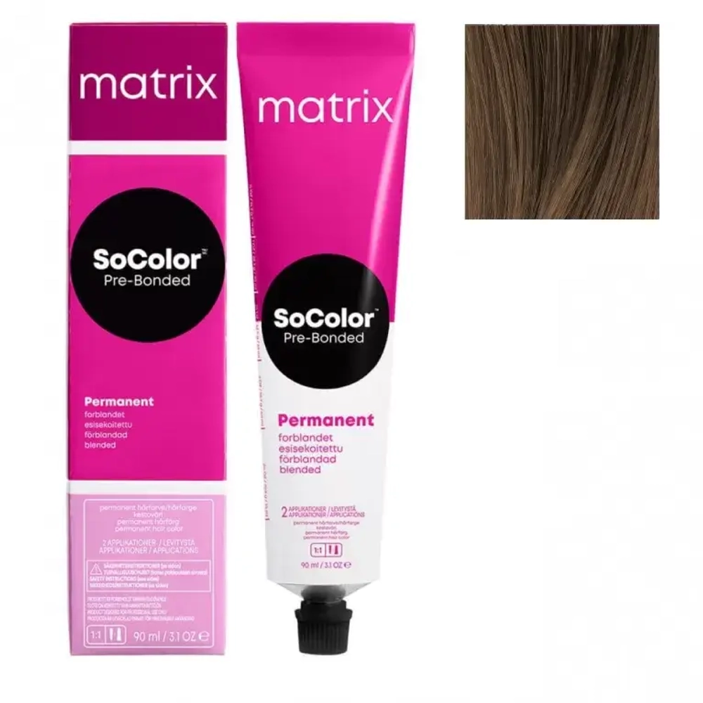 Matrix SoColor Pre-Bonded 8MA Светлый блонд мокка пепельный Крем-краска для волос, 90мл