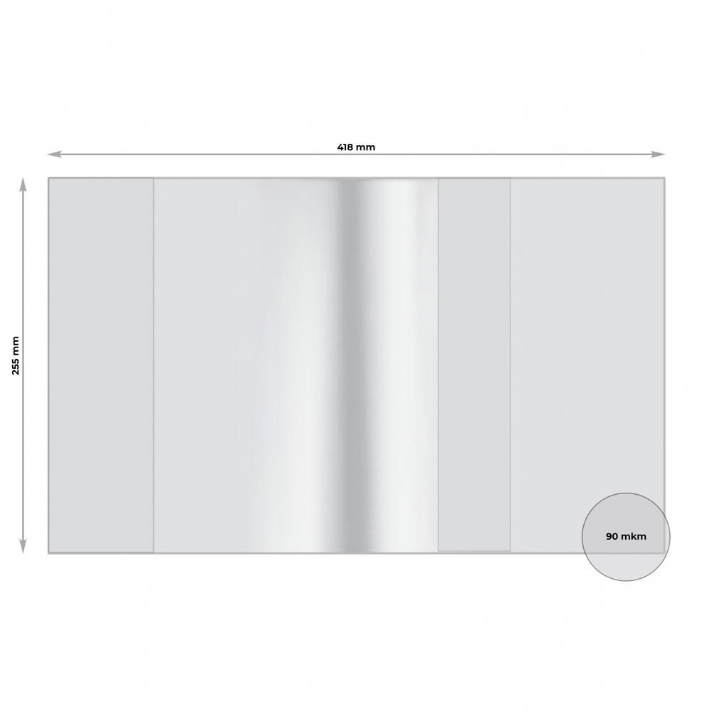 Обложка 255*418 мм, для тетрадей и учебников, Alingar, с прозрачным клапаном, ПВХ, 90 мкм