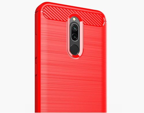 Чехол для Xiaomi Redmi 8 цвет Red (красный), серия Carbon от Caseport
