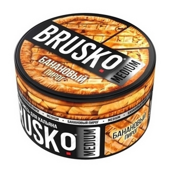 Бестабачная смесь для кальяна BRUSKO, 250 г, Банановый пирог, Medium