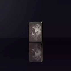 Зажигалка Zippo 49433 Lion Design, Black Ice