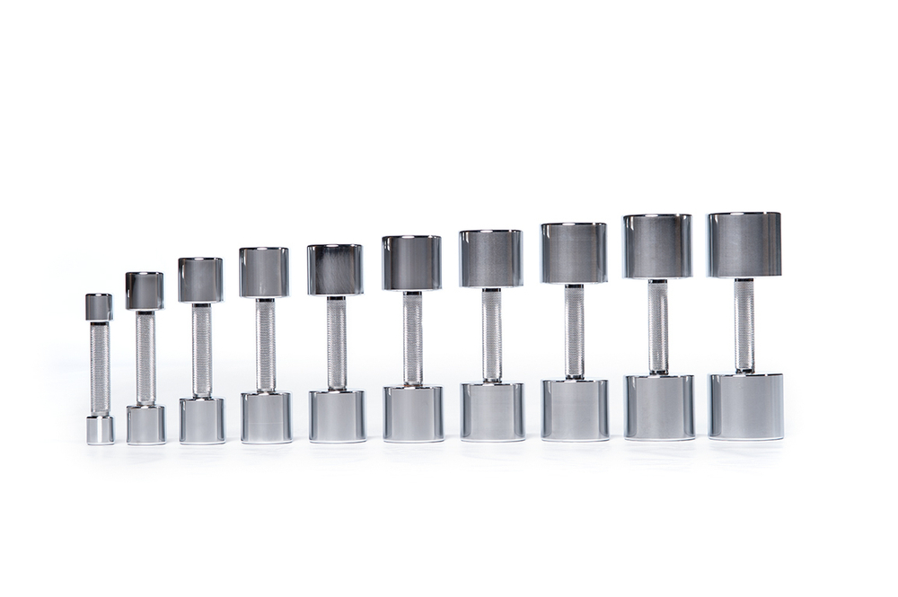 Гантельный ряд хромированный 1-10 кг со стойкой