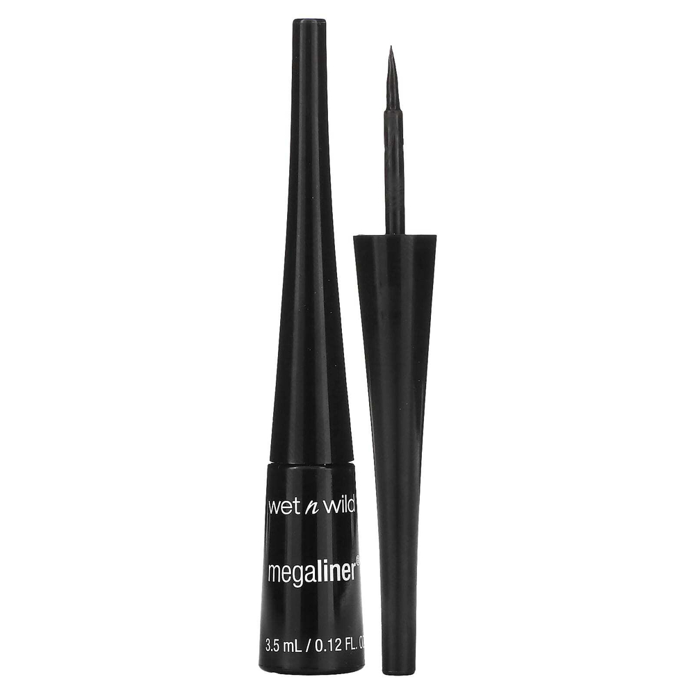 wet n wild, MegaLINEr, жидкая подводка для глаз, черная, 3,5 мл (0,12 жидк. унции)