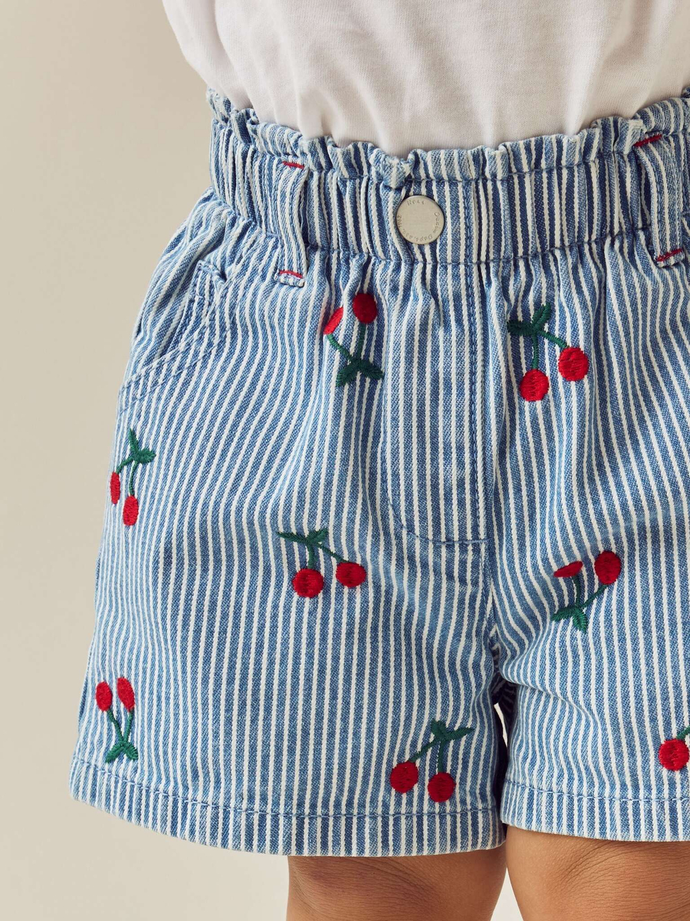 Шорты джинсовые с вышивкой для девочки Next E29-079, Синий