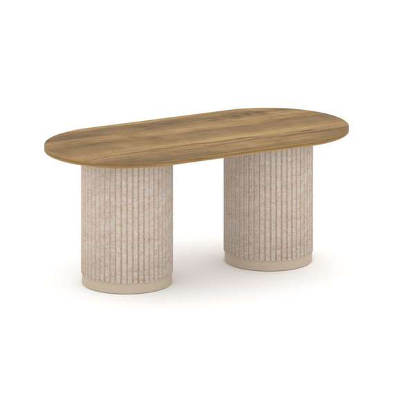 Felto Стол переговорный овальный PR.C.SPRG-006.D Сандал Янтарный/Металл Капучино/Крем-брюле 1800*900