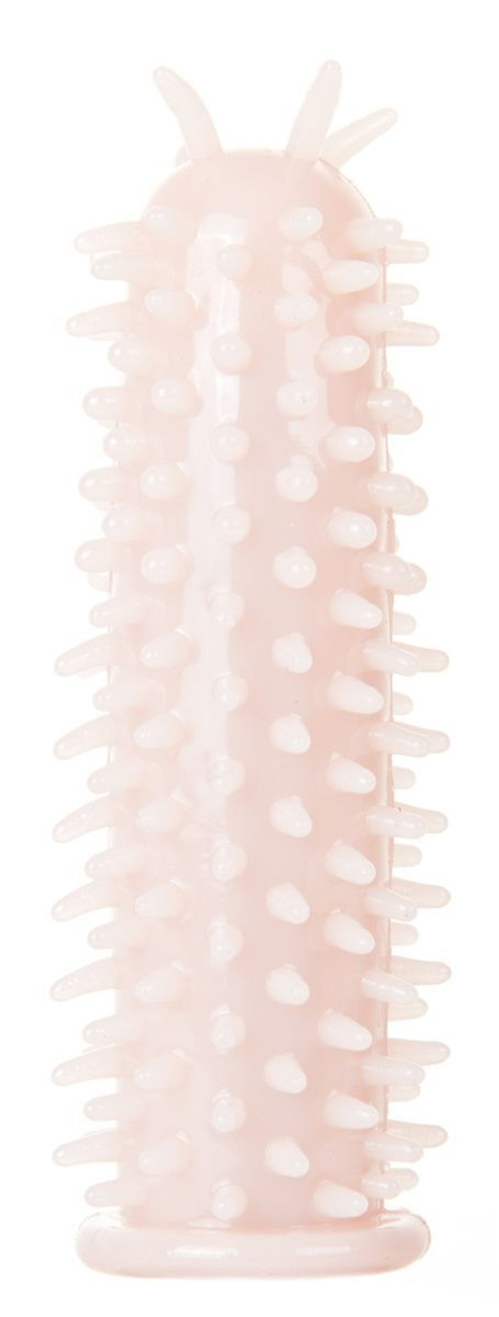 Телесная насадка на пенис с шипами по всей длине - 13 см. (Цвет: телесный)