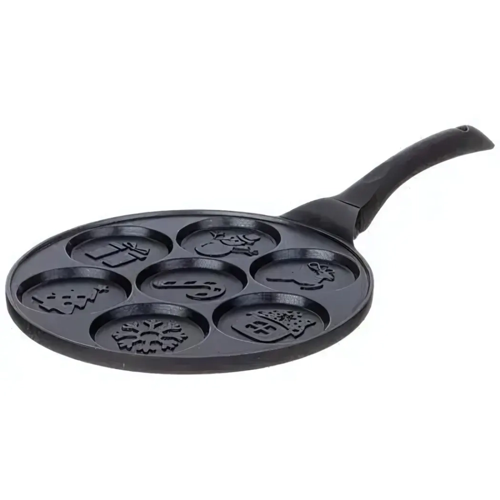 СКОВОРОДА AGNESS «ЗИМНЯЯ ЗАБАВА» ДЛЯ ОЛАДИЙ С АНТИПРИГАР.ПОКРЫТИЕМ ДИАМЕТР=26.5 СМ.(КОР=6ШТ)