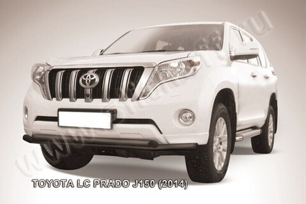 Защита переднего бампера Toyota Land Cruiser Prado J150 (2013-2017) d57+d57 серебристая
