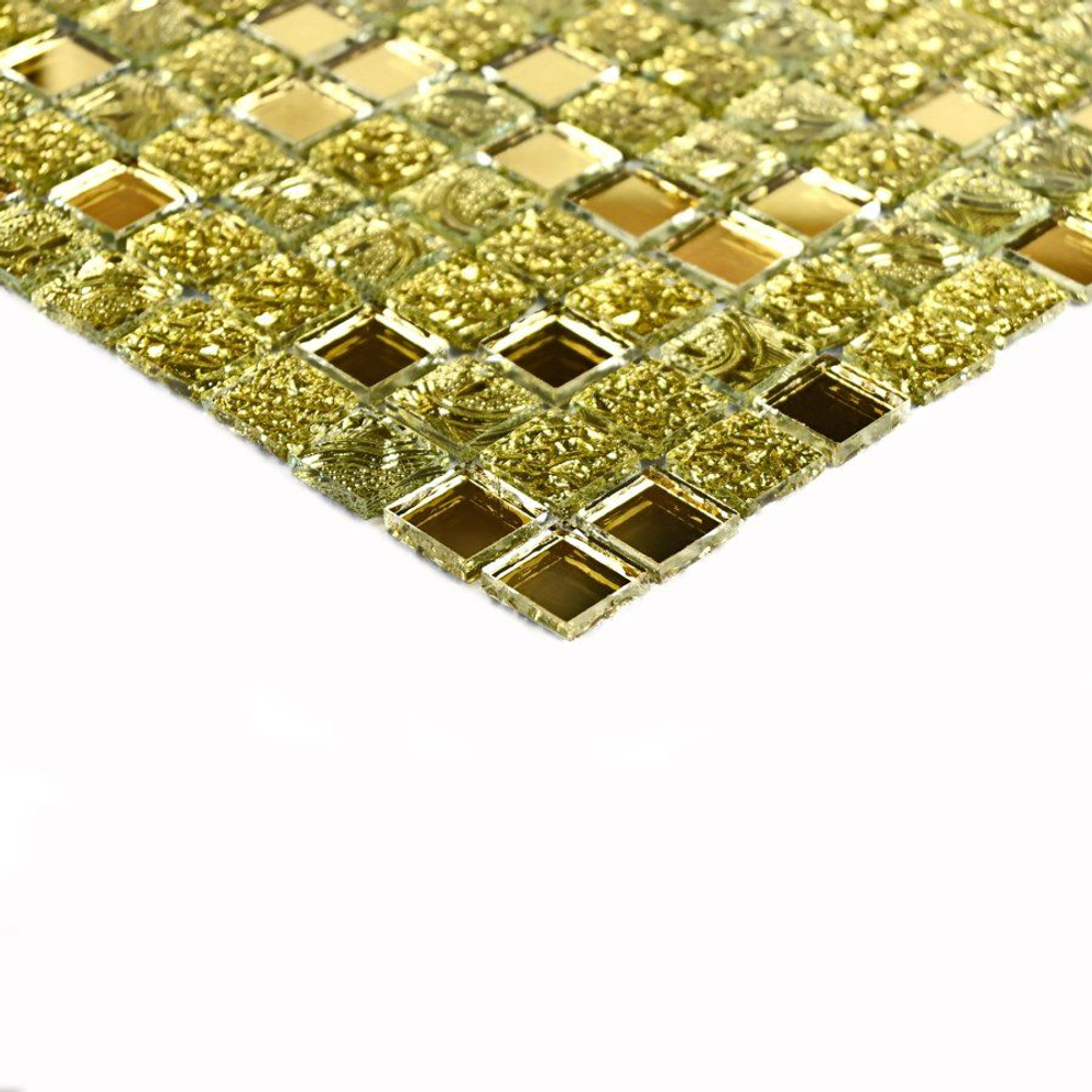 Мозаика стеклянная Mirror gold/Зеркальное золото (15х15) 300х300х4 мм (шт)