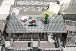 Латте, диван коричневый/соломенный/бежевый/графит, искусственный ротанг