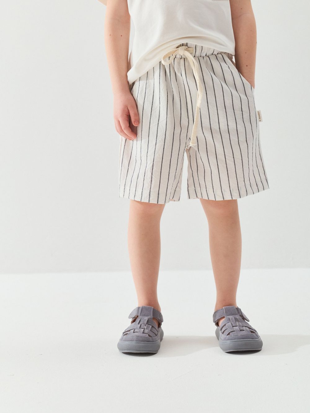 Шорты хлопковые "Полоска Уголь"