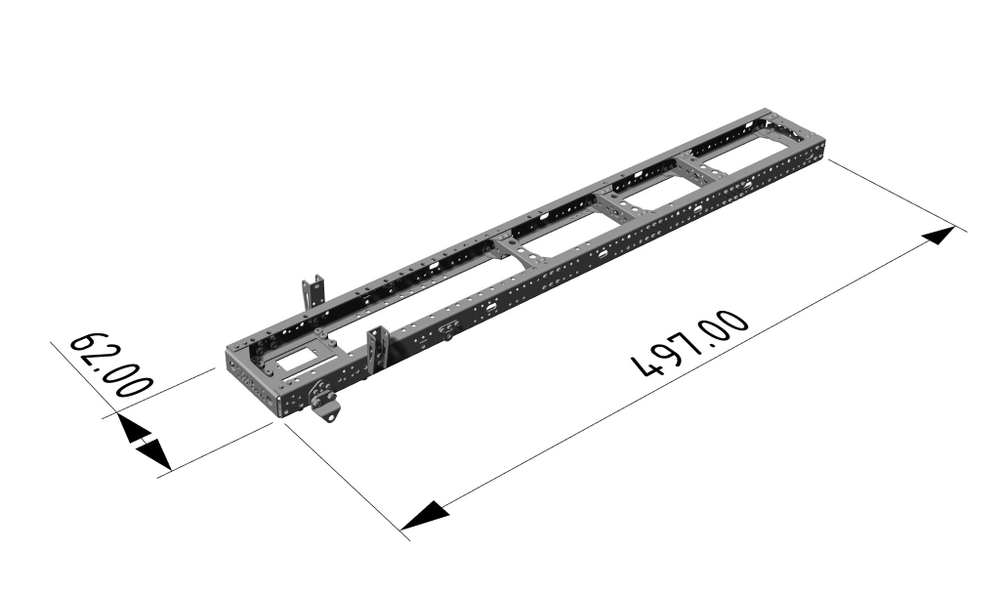 The middle straight frame of the truck. Length 497mm