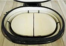 Керамический угольный гриль Primo Oval XL 400, 64 см, на столе с боковыми композитными столешницами