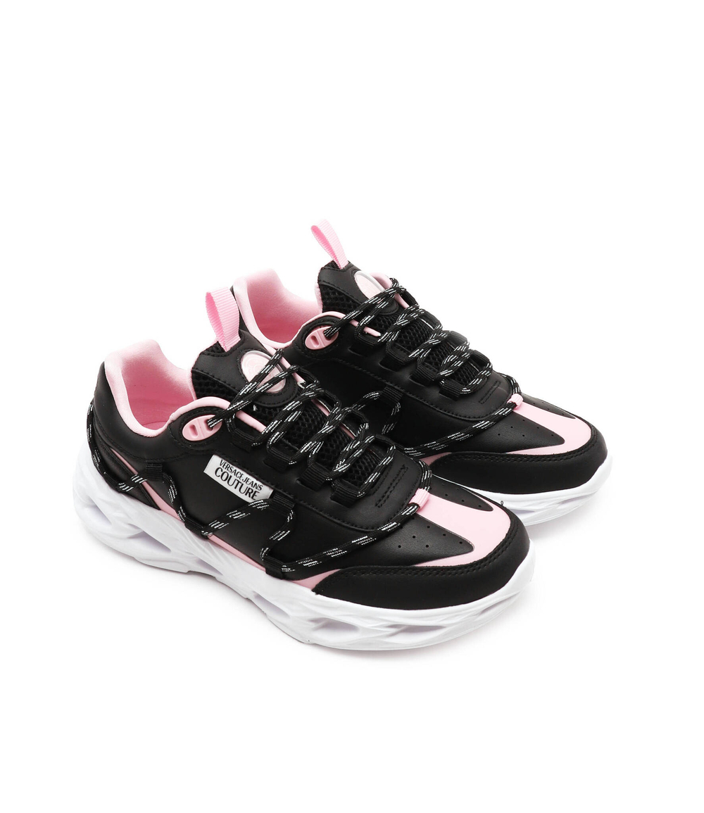 Кожаные кроссовки Versace Jeans Couture - черный(74VA3SS2ZP216)