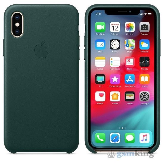 Leather Case iPhone XS Max Forest Green «Зелёный лес»