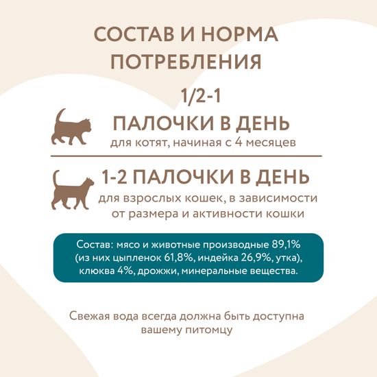 Мнямс лакомые палочки для стерилизованных кошек Индейка + Цыпленок