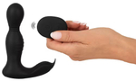 Черная анальная пробка с вибрацией, вращением и пультом ДУ RC Butt Plug with 2 Functions (Цвет: черный)
