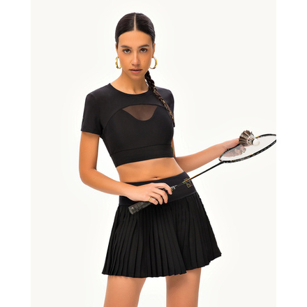 ОДЕЖДА ДЛЯ ТЕННИСА Женская, Топ RAQUETA RASH 23 PAINTED BLACK .