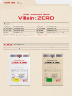 Альбом DRIPPIN - Villain : ZERO 2nd Single Album 2 Version SET