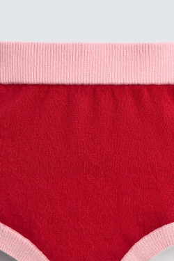 ZARA HARRY LAMBERT X DISNEY ТРИКОТАЖНЫЕ ШОРТЫ ИЗ 100% КАШЕМИРА, КРАСНЫЙ