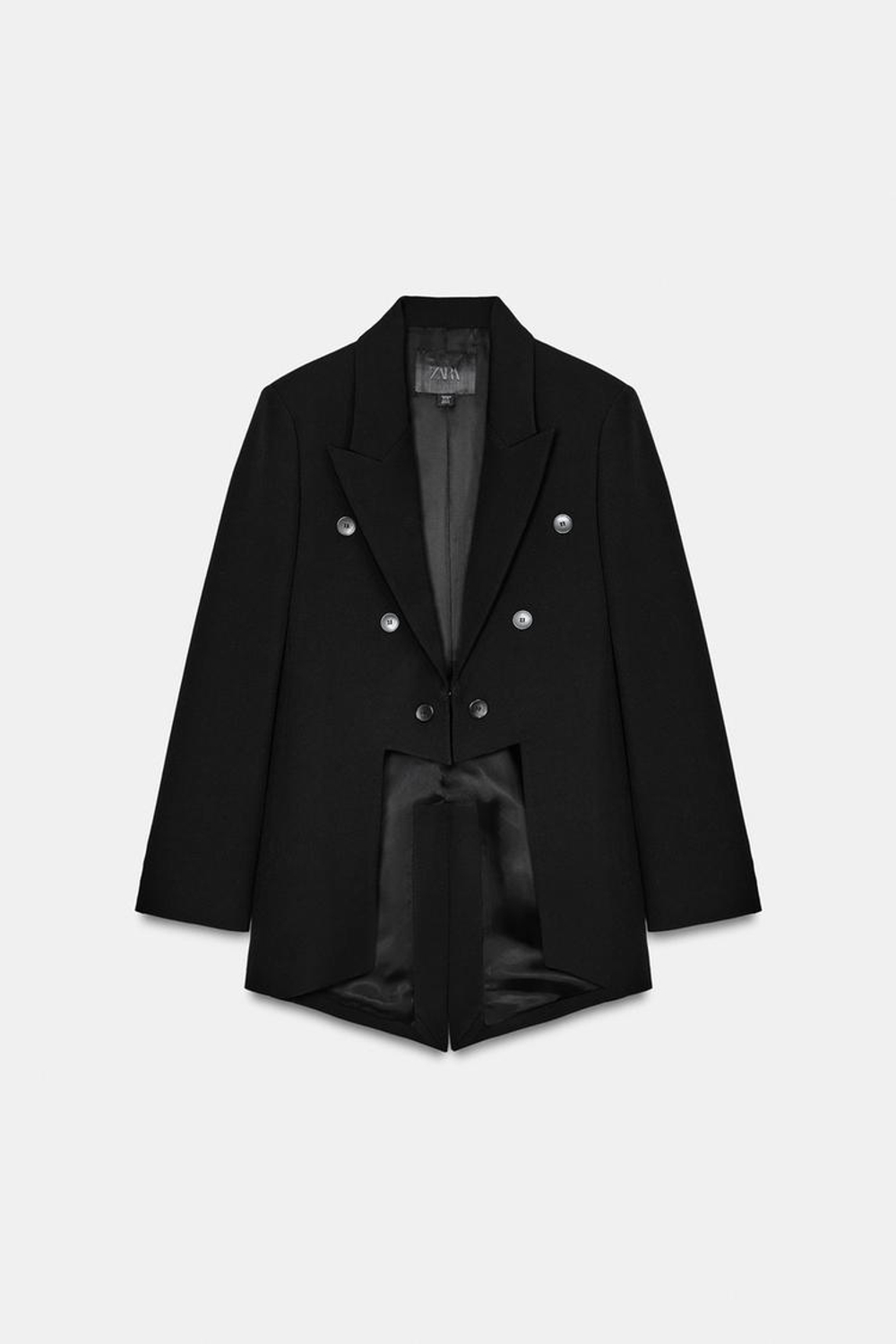 ZARA АСИММЕТРИЧНЫЙ БЛЕЙЗЕР — ZW COLLECTION, ЧЕРНЫЙ