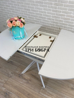 Стол круглый стеклянный Белый