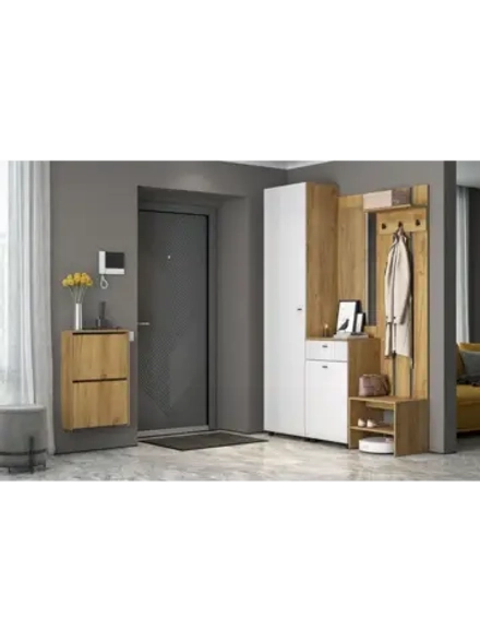 Прихожая с зеркалом Дуб Золотой 155х40х220