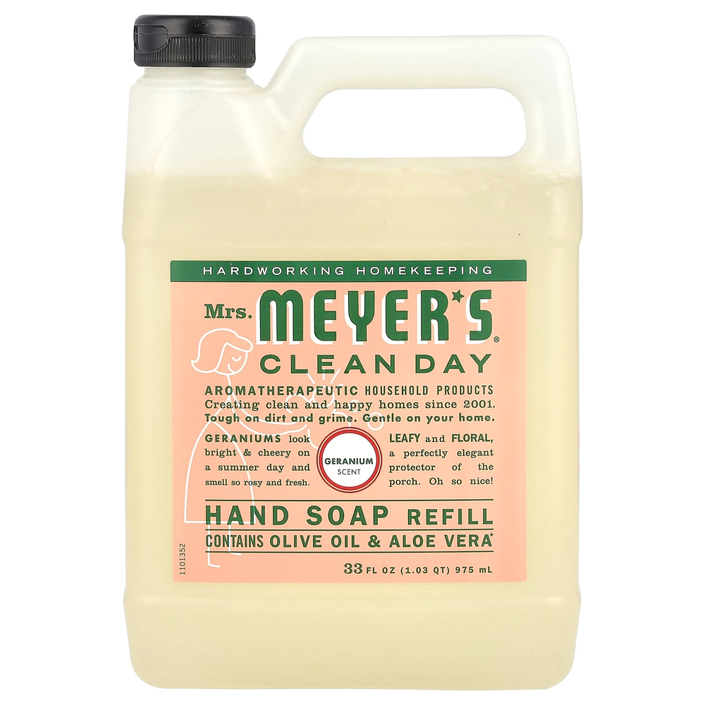 Mrs. Meyers Clean Day, Refill мыло для рук, герань, 975 мл (33 жидк. Унции)