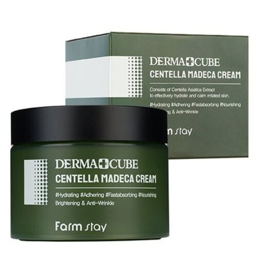 FarmStay Крем-эмульсия с центеллой азиатской - Derma cube centella madeca cream, 100г